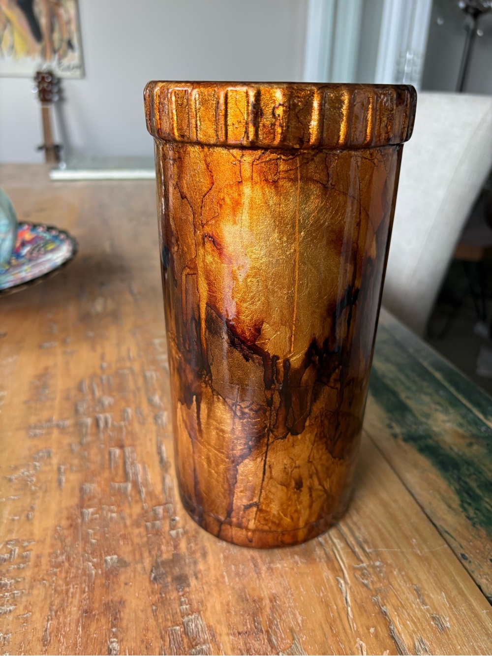 Pier Import  vase Metallic Amber Decorative Vase - Home Accents